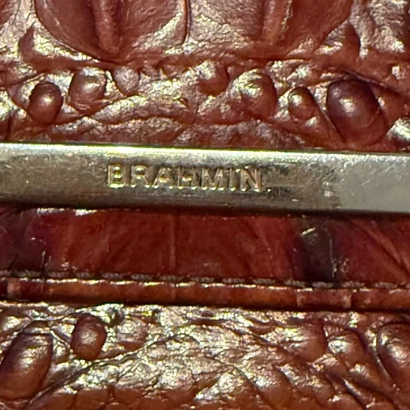 Brahmin Cordelia Pecan Melbourne Rich Brown Embossed Wallet - Picture 7 of 15